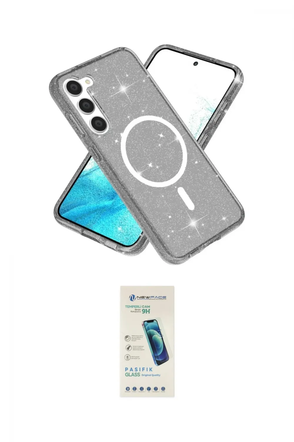 ieg™ Galaxy S23 Kılıf Nova Asil Prime - Şeffaf Pasifik Cam Ekran Koruyucu