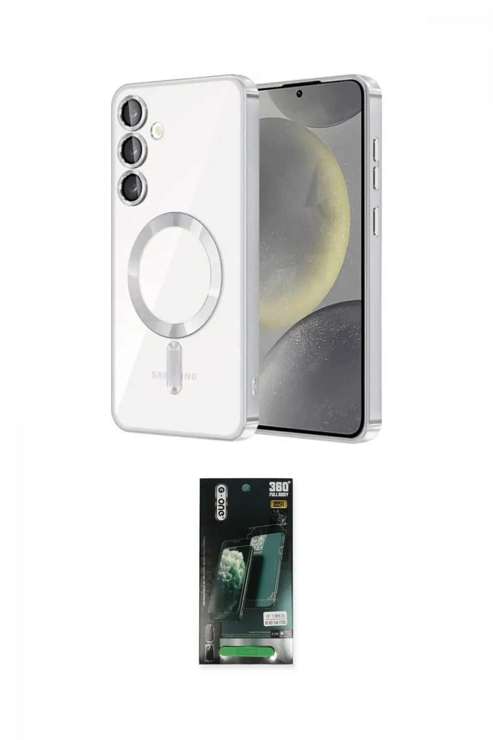 ieg™ Galaxy S23 Kılıf Nova Işık Özel Seri - Siyah 360 Mat Full Body Arka Koruyucu