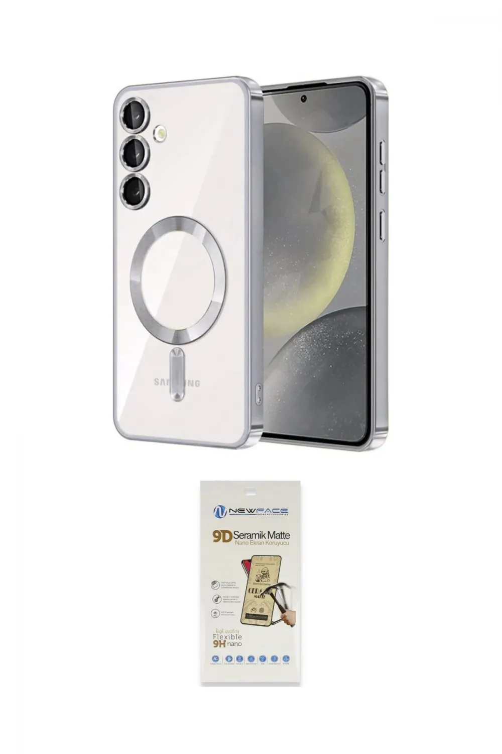 ieg™ Galaxy S23 Kılıf Nova Işık Özel Seri - Siyah Mat Seramik Nano Ekran Koruyucu
