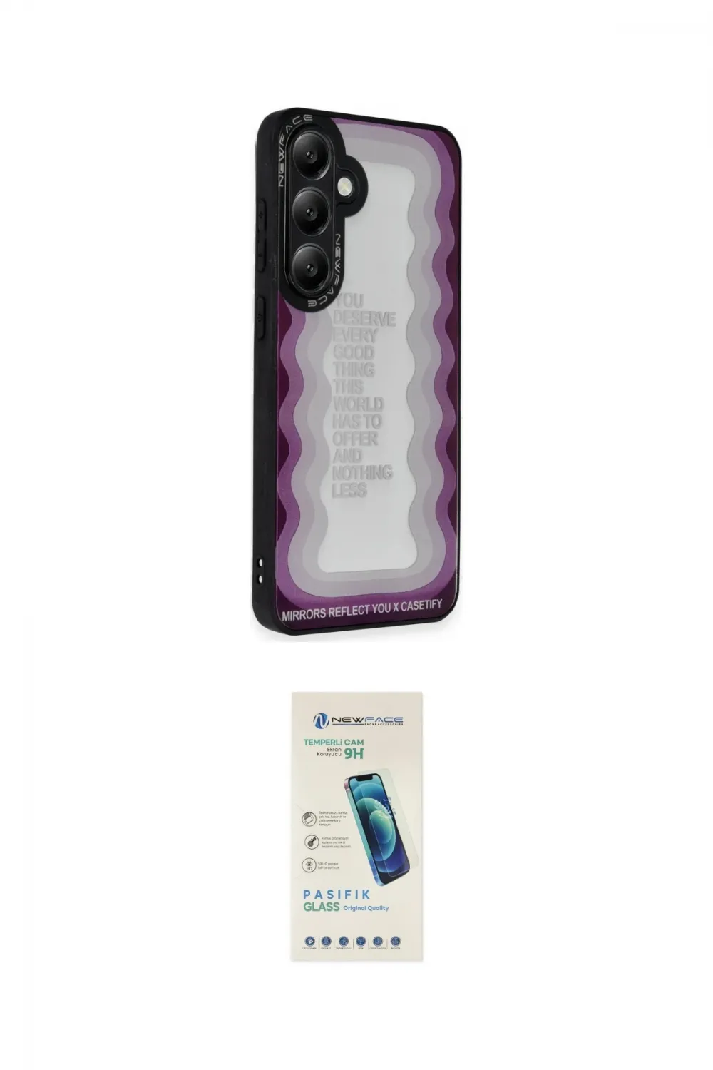 ieg™ Galaxy S23 Kılıf Odak Klasik Serisi - Şeffaf Pasifik Cam Ekran Koruyucu