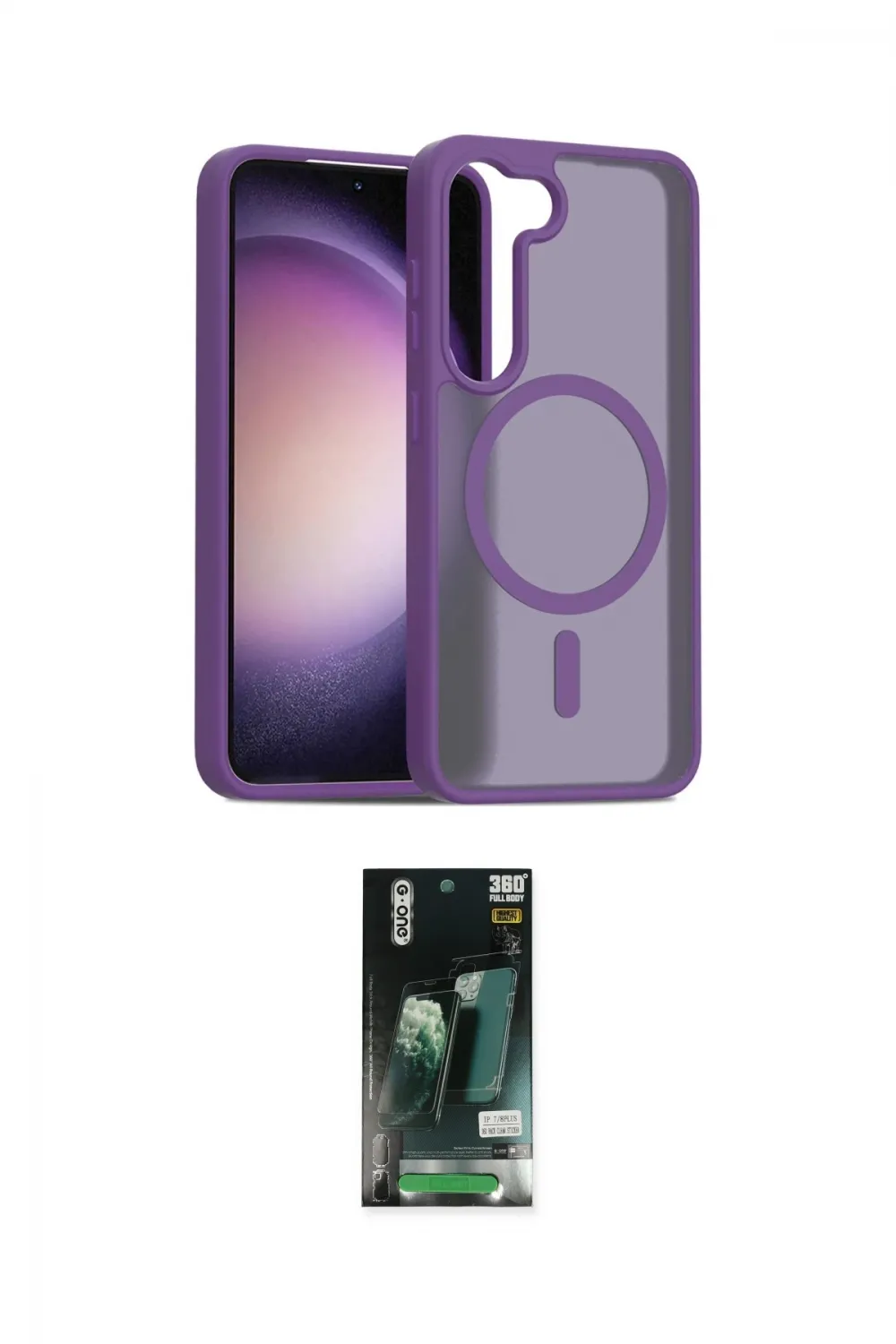 ieg™ Galaxy S23 Kılıf Siluet Minimal Prime - Şeffaf 360 Full Body Arka Koruyucu