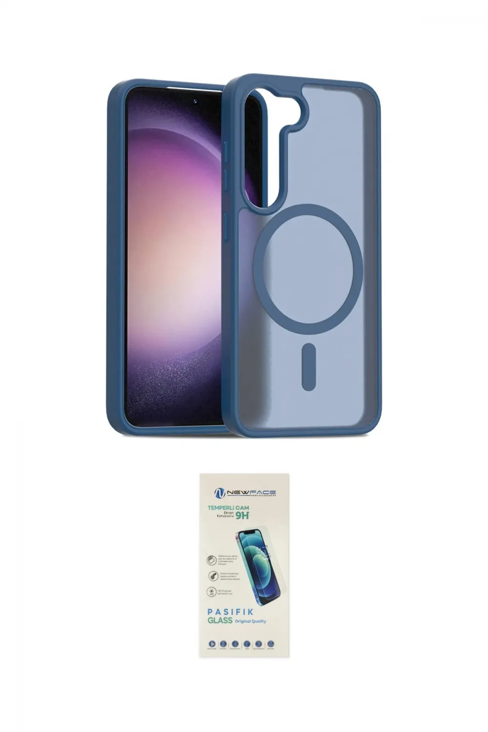 ieg™ Galaxy S23 Kılıf Siluet Minimal Prime - Şeffaf Pasifik Cam Ekran Koruyucu