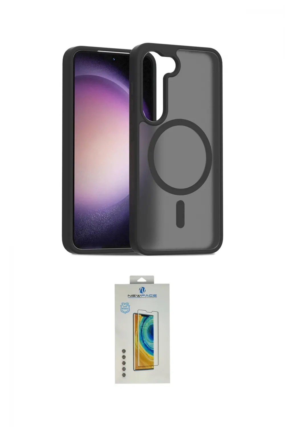 ieg™ Galaxy S23 Kılıf Siluet Minimal Prime - Şeffaf Polymer Nano Ekran Koruyucu