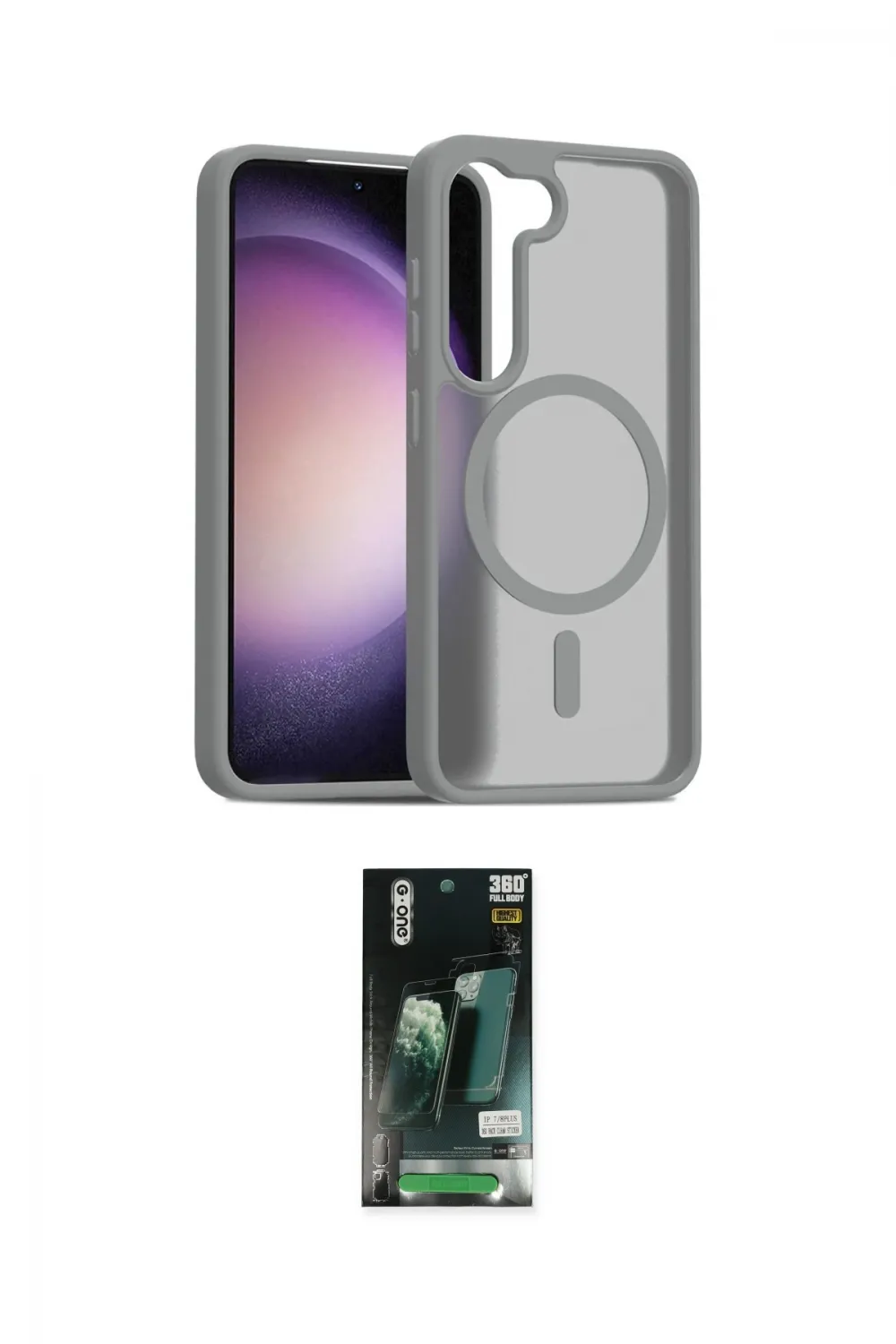 ieg™ Galaxy S23 Kılıf Siluet Minimal Prime - Siyah 360 Mat Full Body Arka Koruyucu