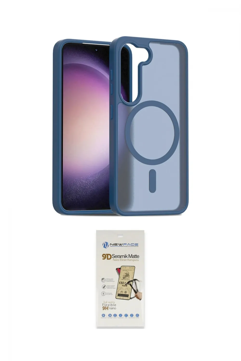 ieg™ Galaxy S23 Kılıf Siluet Minimal Prime - Siyah Mat Seramik Nano Ekran Koruyucu