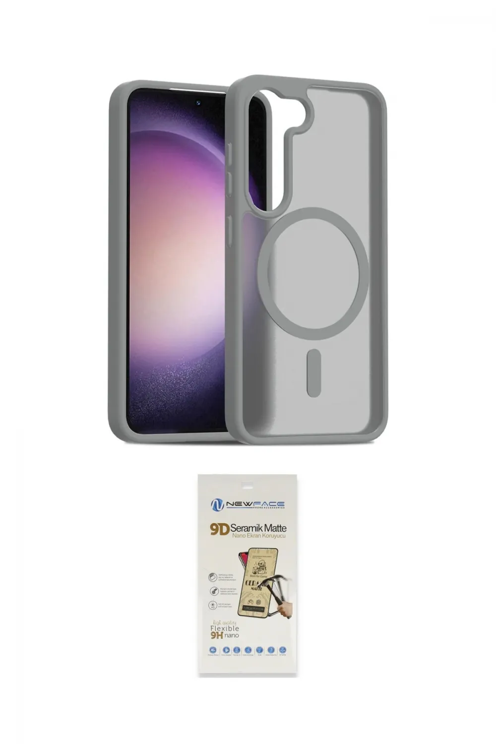 ieg™ Galaxy S23 Kılıf Siluet Minimal Prime - Siyah Mat Seramik Nano Ekran Koruyucu