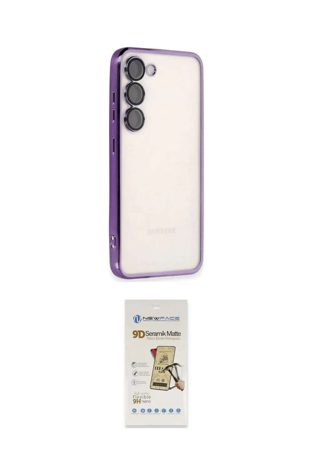 ieg™ Galaxy S23 Kılıf Vadi Minimal - Siyah Mat Seramik Nano Ekran Koruyucu