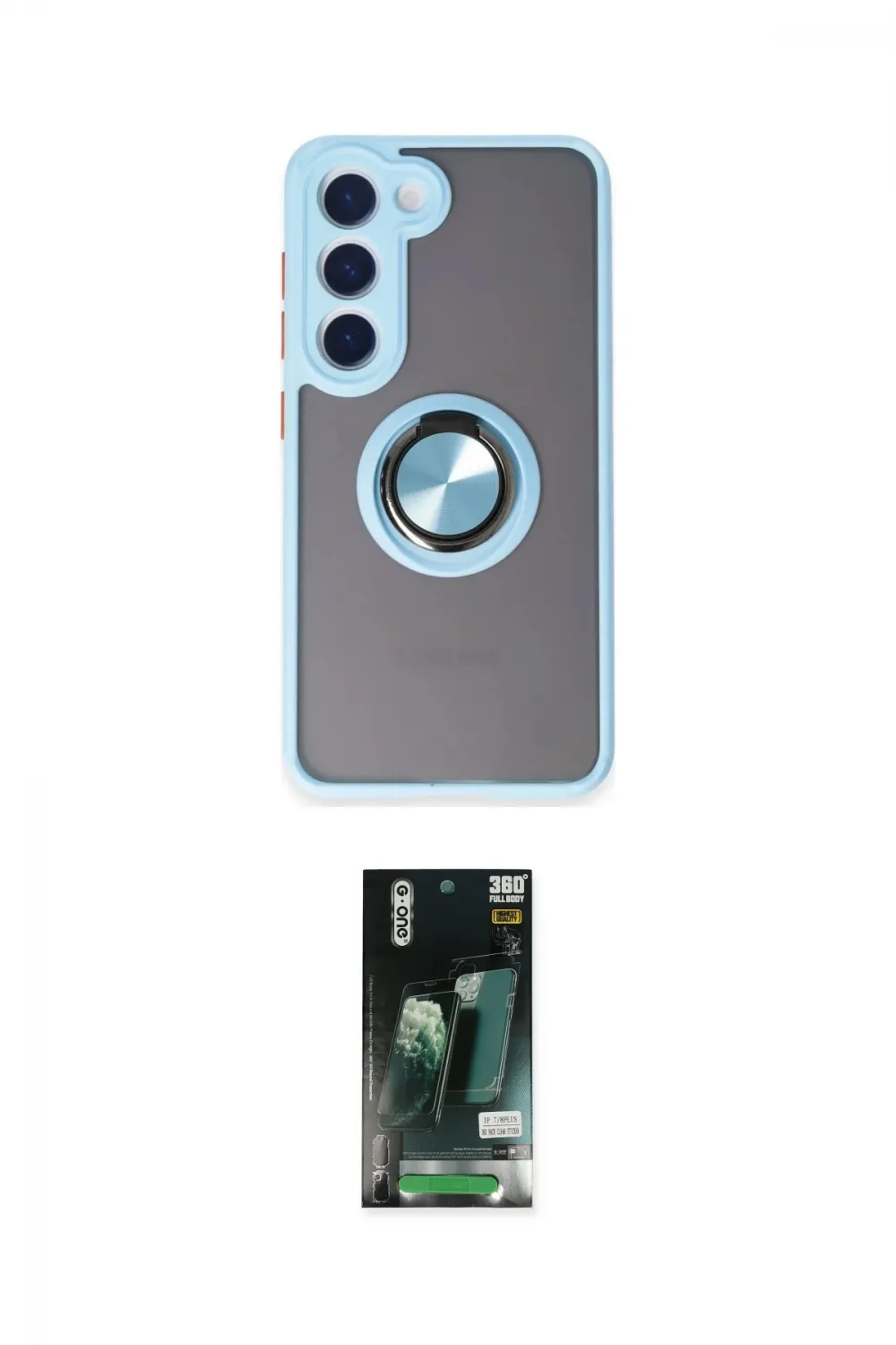 ieg™ Galaxy S23 Kılıf Yörünge Çizgi - Şeffaf 360 Full Body Arka Koruyucu
