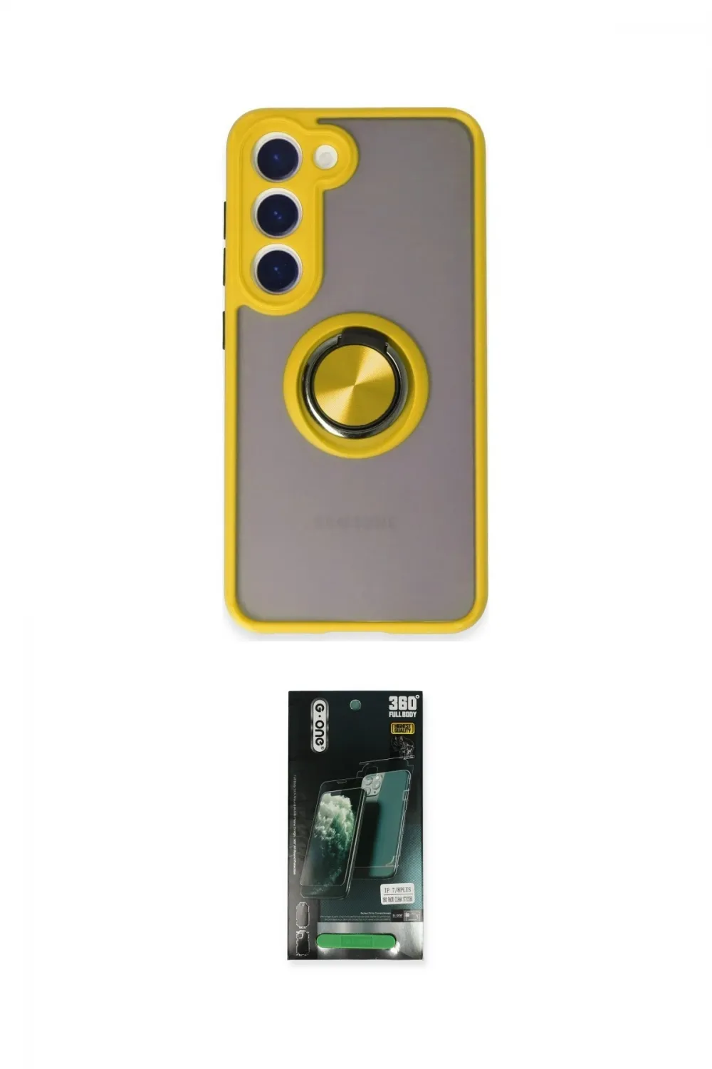 ieg™ Galaxy S23 Kılıf Yörünge Çizgi - Şeffaf 360 Full Body Arka Koruyucu