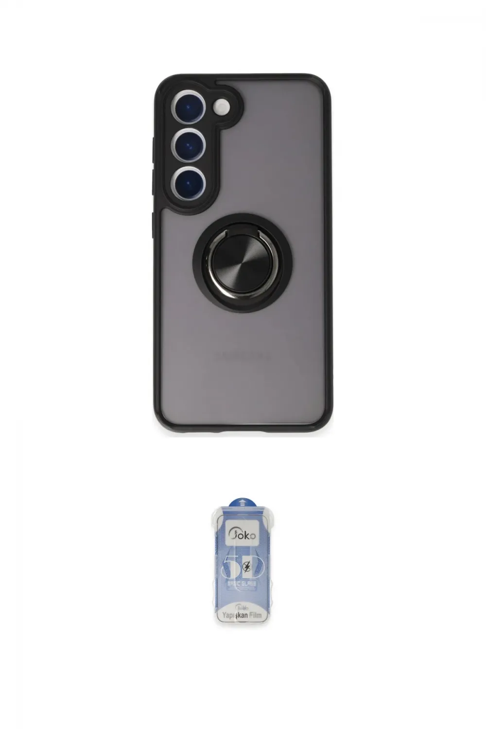 ieg™ Galaxy S23 Kılıf Yörünge Çizgi - Siyah Joko Magic 5D Cam