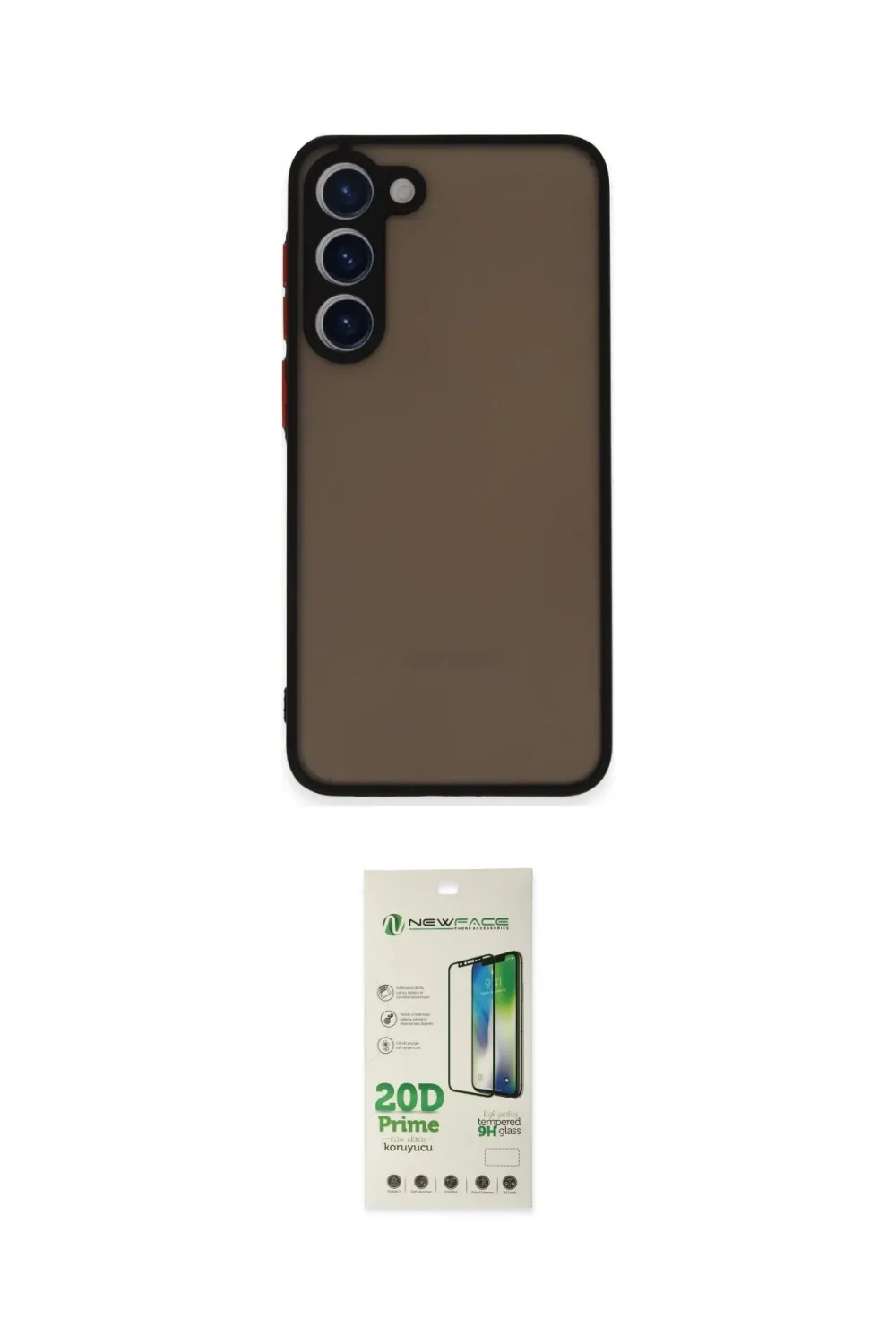 ieg™ Galaxy S23 Plus Kılıf Ahenk Çizgi Serisi - Siyah 20D Premium Cam Ekran Koruyucu