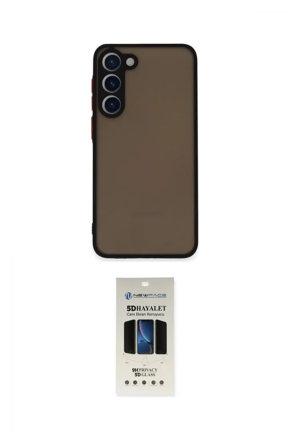 ieg™ Galaxy S23 Plus Kılıf Ahenk Çizgi Serisi - Siyah 5D Hayalet Cam Ekran Koruyucu