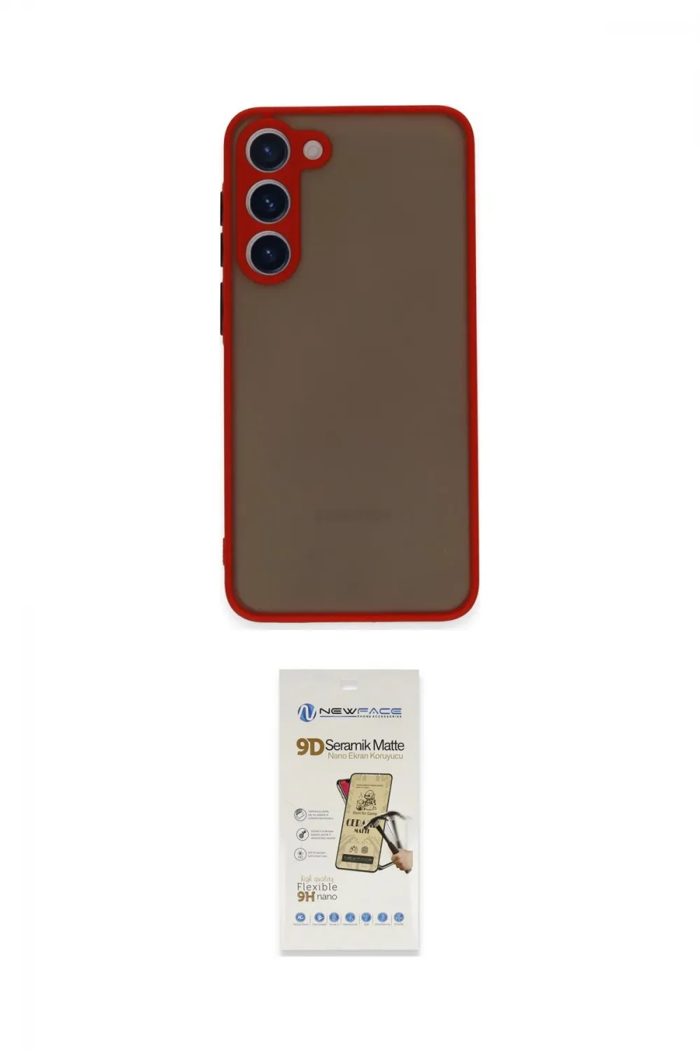 ieg™ Galaxy S23 Plus Kılıf Ahenk Çizgi Serisi - Siyah Mat Seramik Nano Ekran Koruyucu