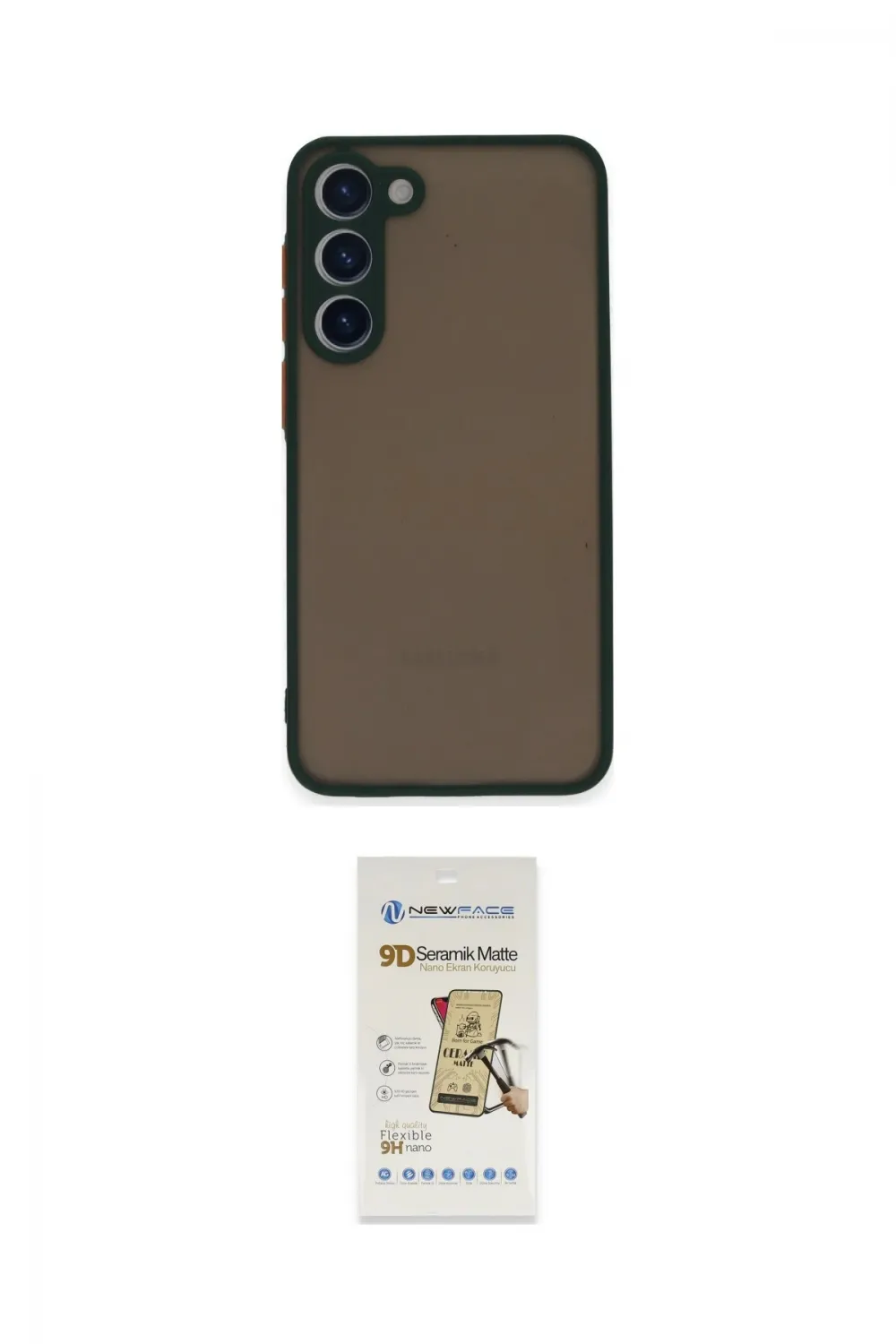 ieg™ Galaxy S23 Plus Kılıf Ahenk Çizgi Serisi - Siyah Mat Seramik Nano Ekran Koruyucu