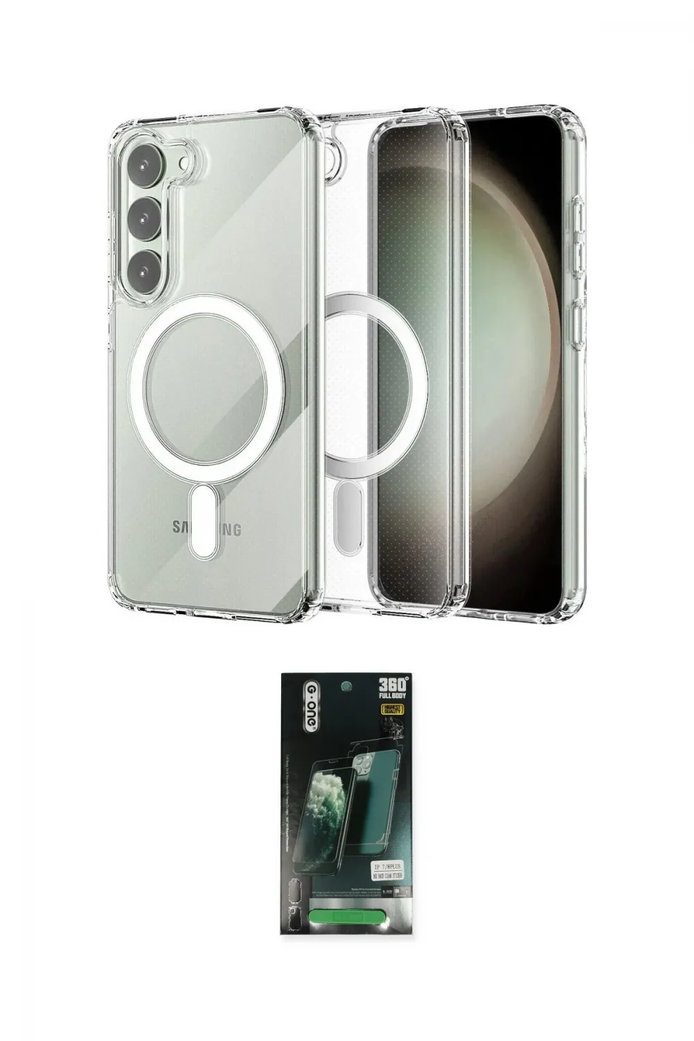 ieg™ Galaxy S23 Plus Kılıf Ahenk Yansıma Prime - Şeffaf 360 Full Body Arka Koruyucu