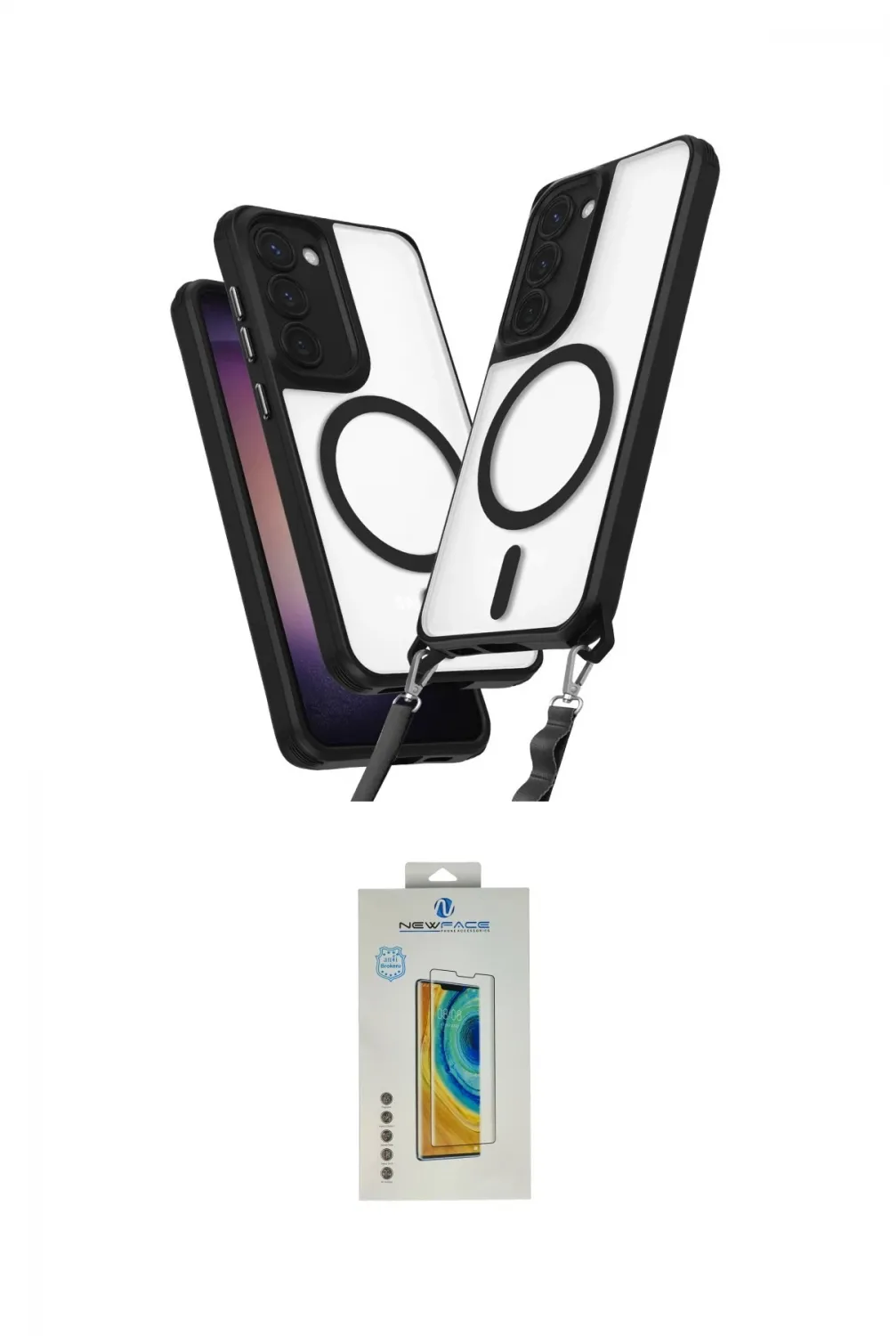 ieg™ Galaxy S23 Plus Kılıf Atlas Doku Koleksiyonu - Şeffaf Polymer Nano Ekran Koruyucu