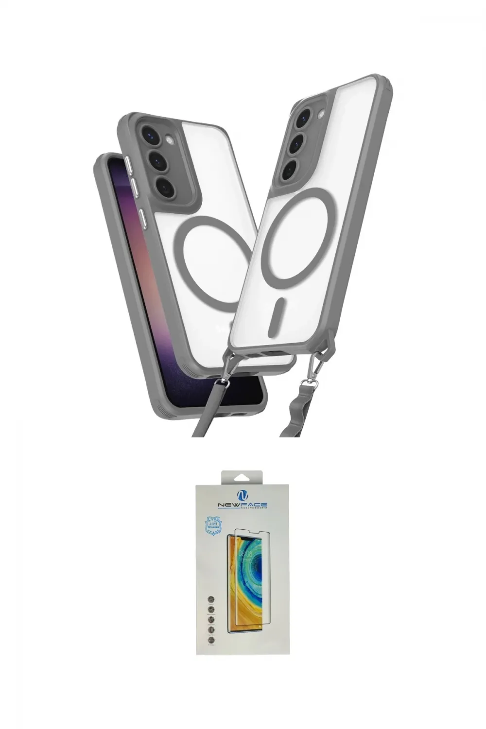 ieg™ Galaxy S23 Plus Kılıf Atlas Doku Koleksiyonu - Şeffaf Polymer Nano Ekran Koruyucu