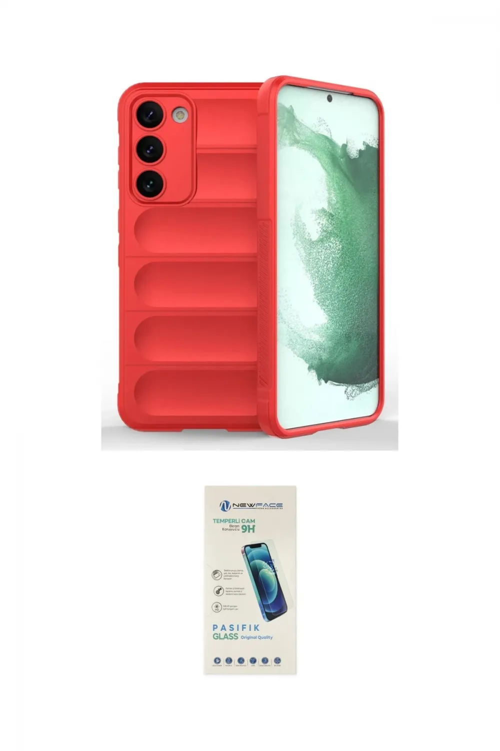 ieg™ Galaxy S23 Plus Kılıf Atlas Koleksiyonu - Şeffaf Pasifik Cam Ekran Koruyucu
