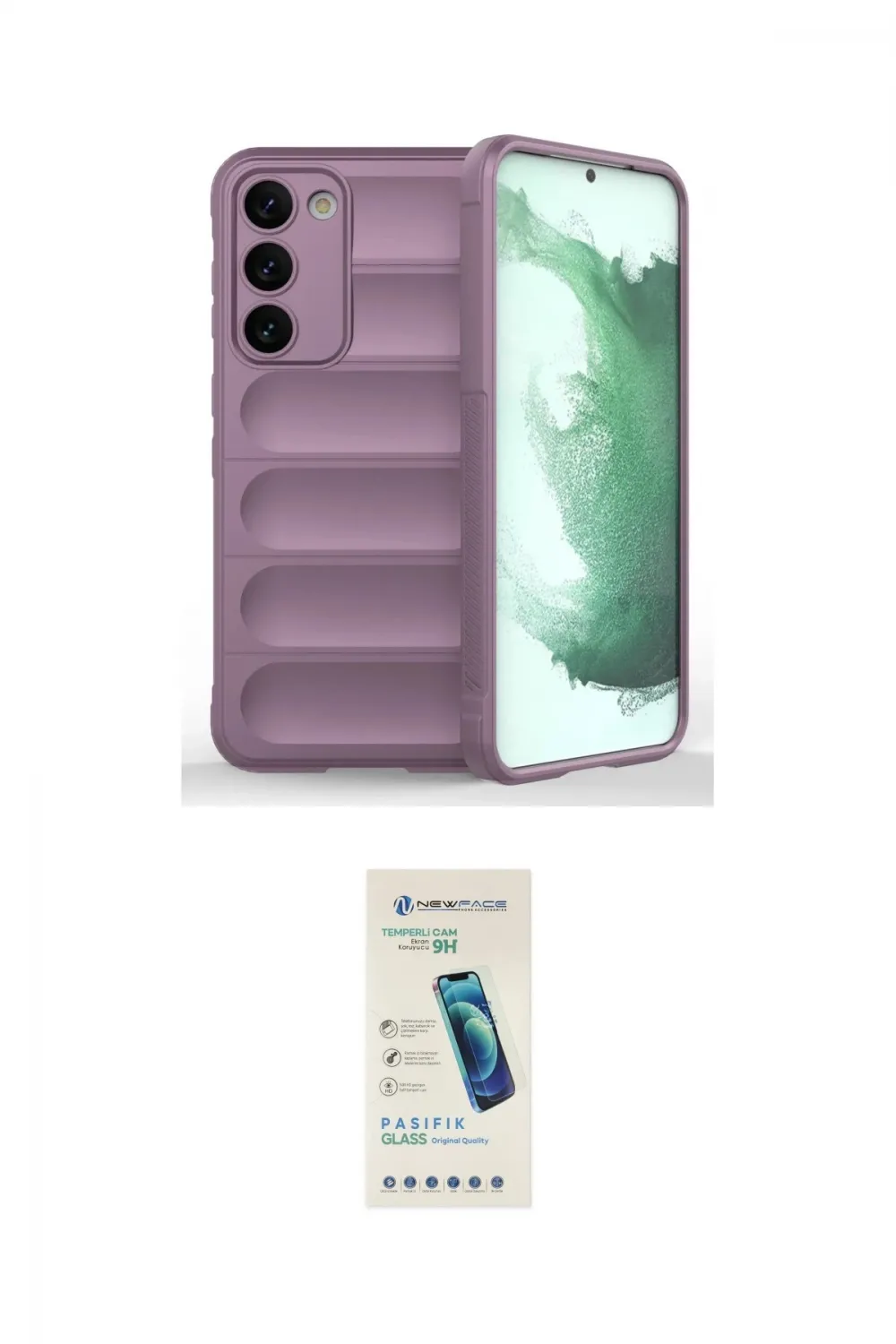 ieg™ Galaxy S23 Plus Kılıf Atlas Koleksiyonu - Şeffaf Pasifik Cam Ekran Koruyucu