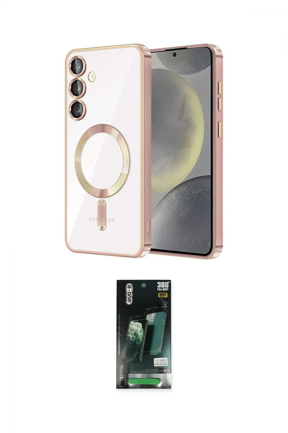 ieg™ Galaxy S23 Plus Kılıf Nova Işık Özel Seri - Şeffaf 360 Full Body Arka Koruyucu