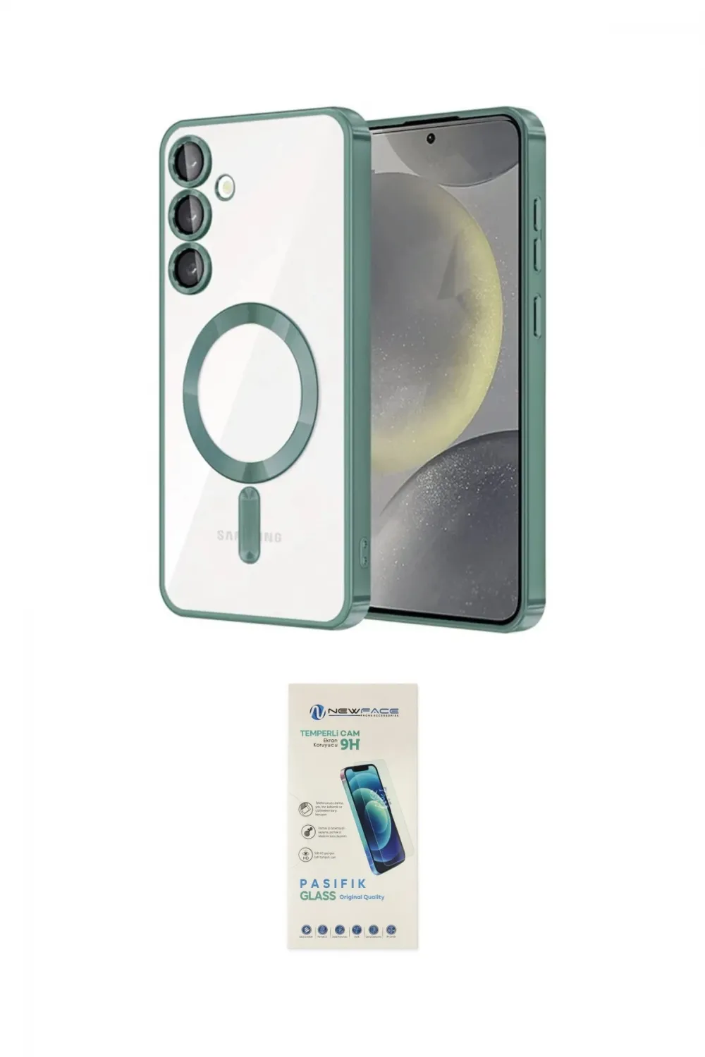 ieg™ Galaxy S23 Plus Kılıf Nova Işık Özel Seri - Şeffaf Pasifik Cam Ekran Koruyucu