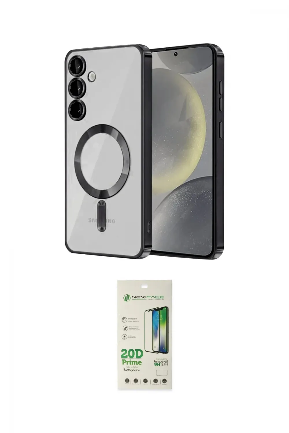 ieg™ Galaxy S23 Plus Kılıf Nova Işık Özel Seri - Siyah 20D Premium Cam Ekran Koruyucu