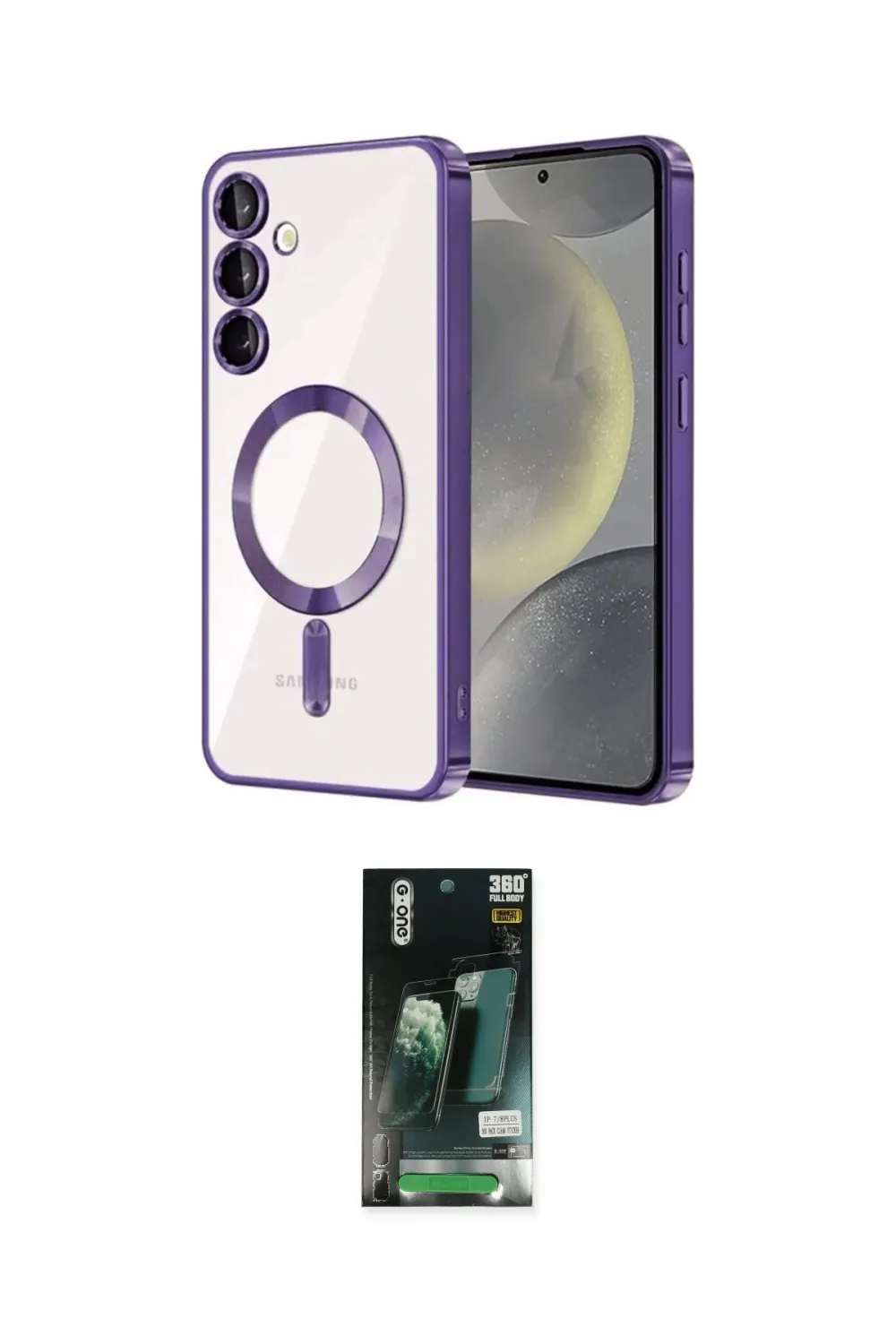 ieg™ Galaxy S23 Plus Kılıf Nova Işık Özel Seri - Siyah 360 Mat Full Body Arka Koruyucu