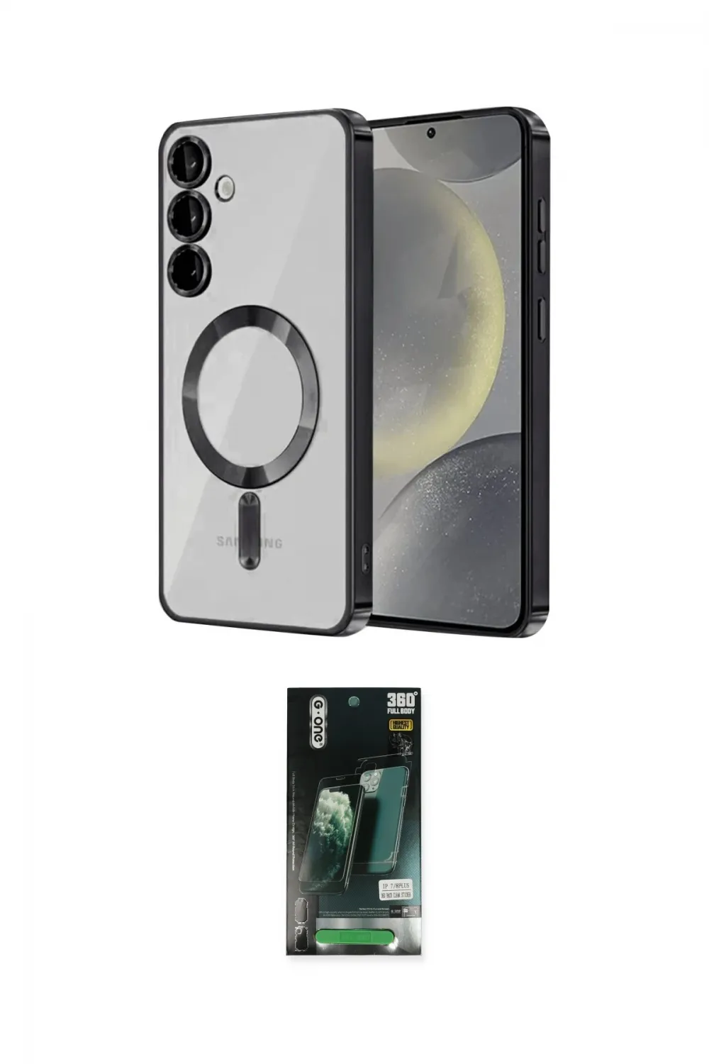ieg™ Galaxy S23 Plus Kılıf Nova Işık Özel Seri - Siyah 360 Mat Full Body Arka Koruyucu