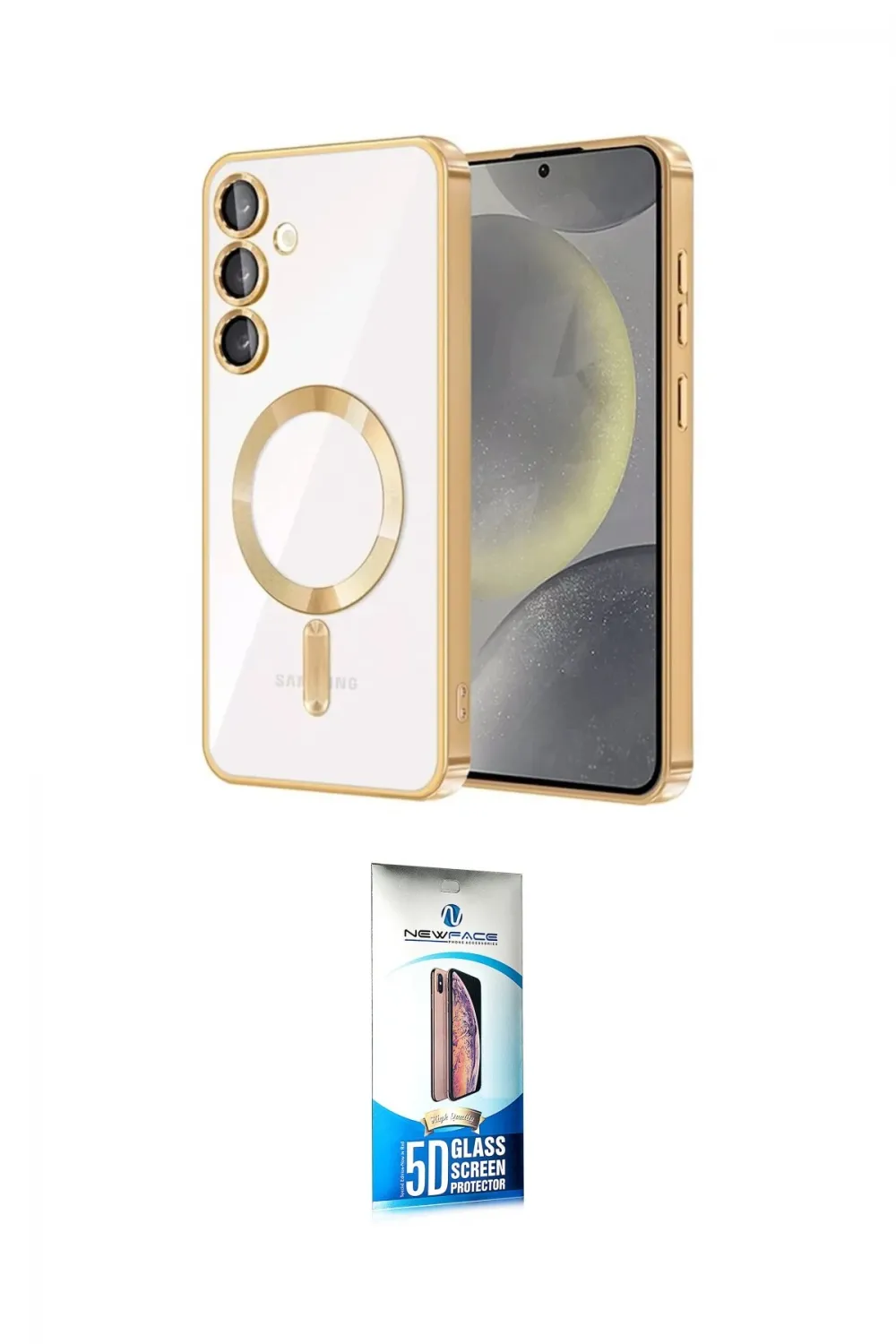 ieg™ Galaxy S23 Plus Kılıf Nova Işık Özel Seri - Siyah 5D Eko Cam Ekran Koruyucu