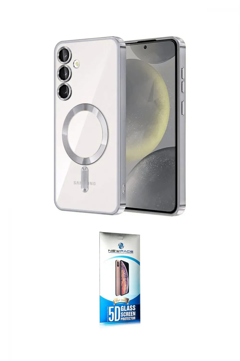 ieg™ Galaxy S23 Plus Kılıf Nova Işık Özel Seri - Siyah 5D Eko Cam Ekran Koruyucu