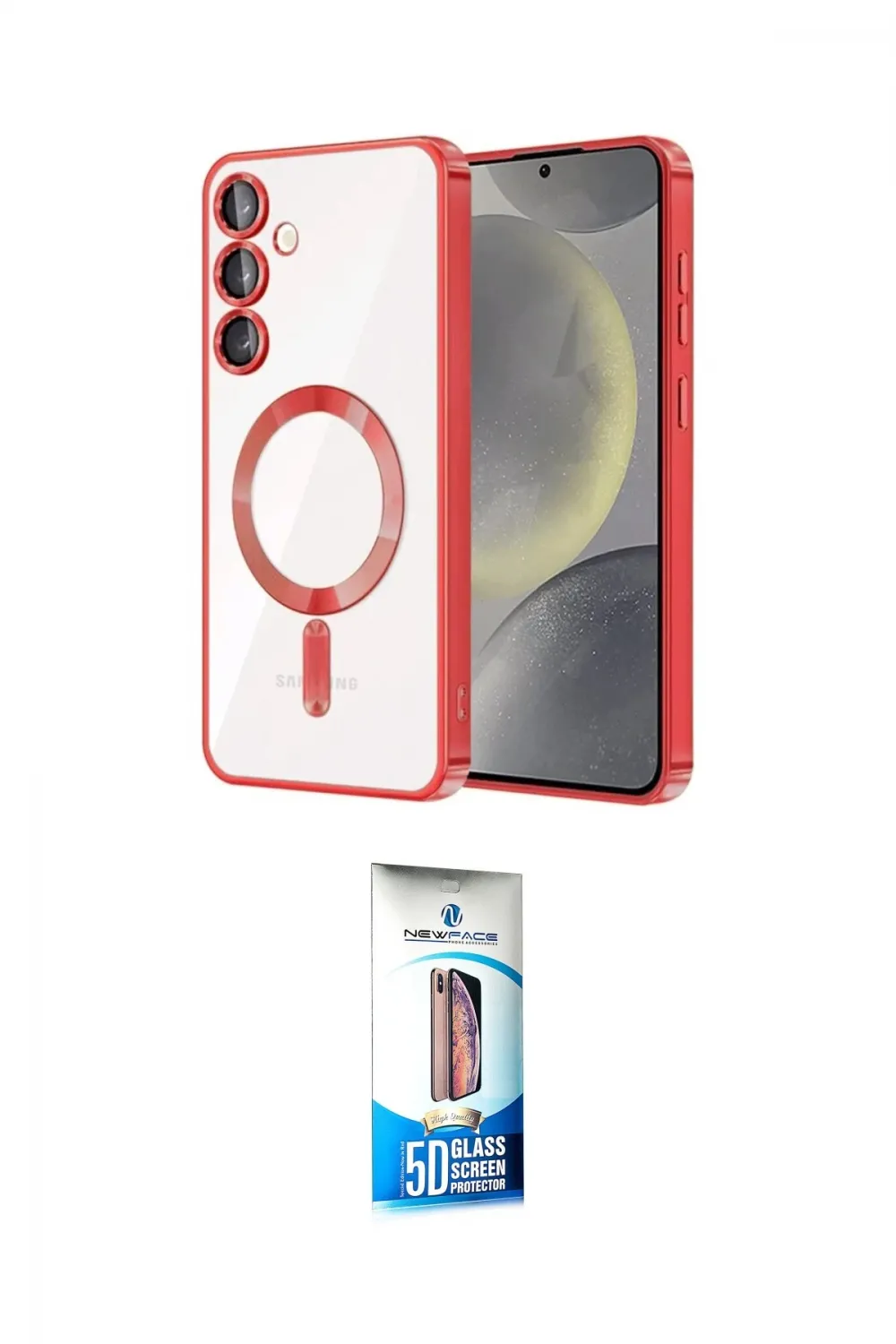 ieg™ Galaxy S23 Plus Kılıf Nova Işık Özel Seri - Siyah 5D Eko Cam Ekran Koruyucu