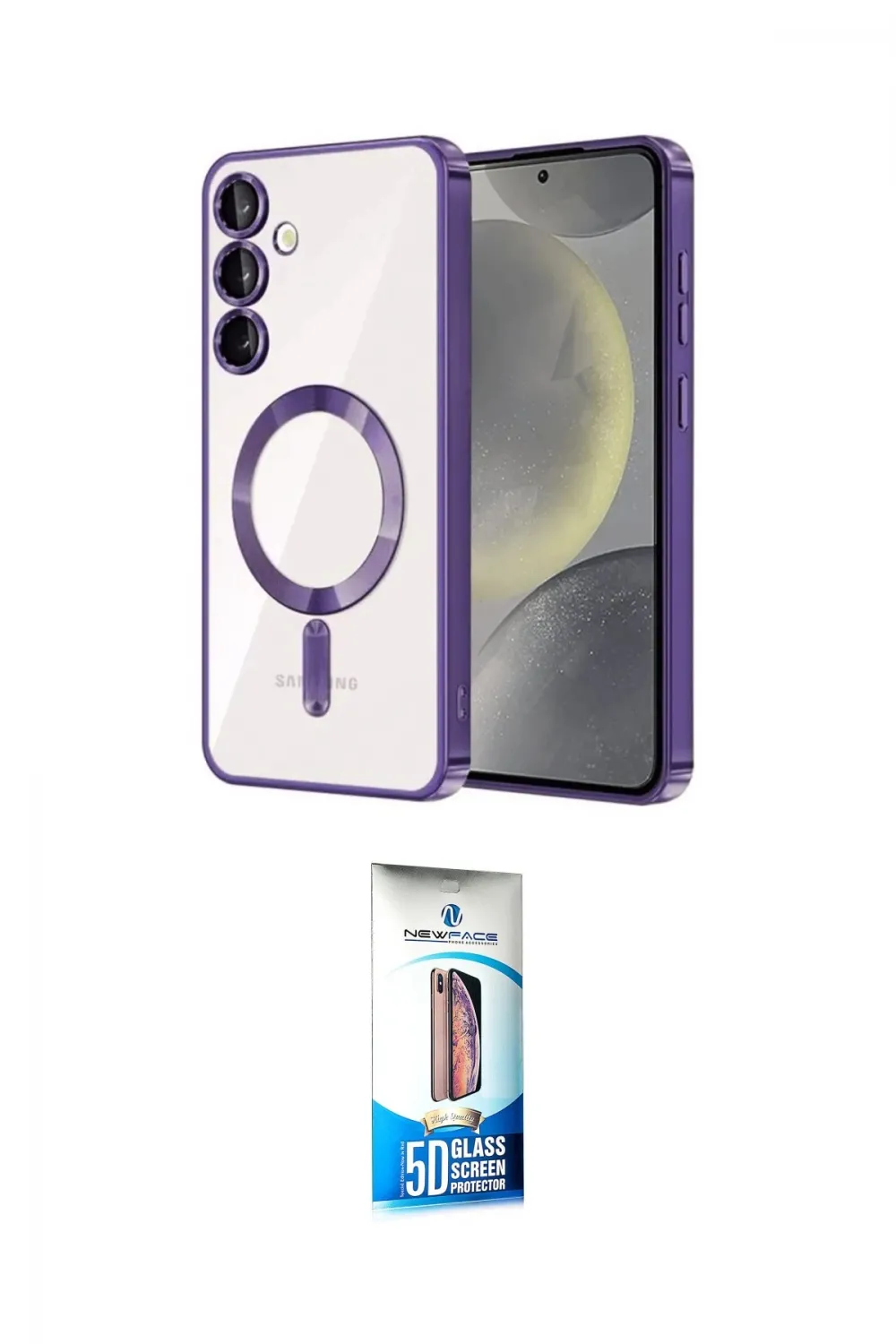 ieg™ Galaxy S23 Plus Kılıf Nova Işık Özel Seri - Siyah 5D Eko Cam Ekran Koruyucu