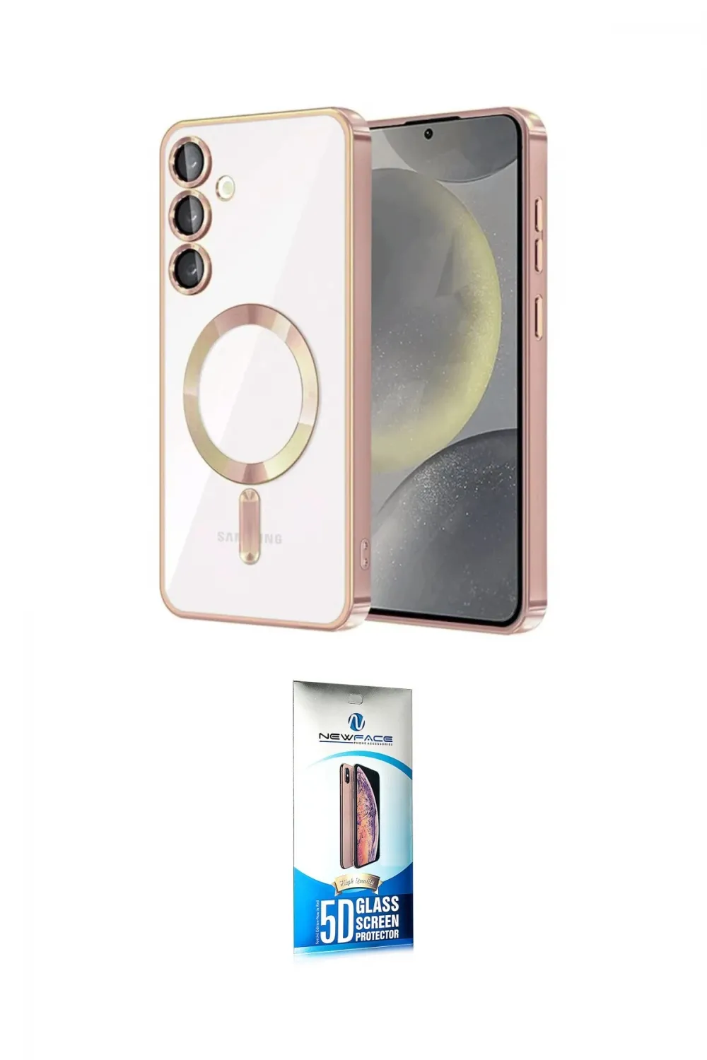ieg™ Galaxy S23 Plus Kılıf Nova Işık Özel Seri - Siyah 5D Eko Cam Ekran Koruyucu