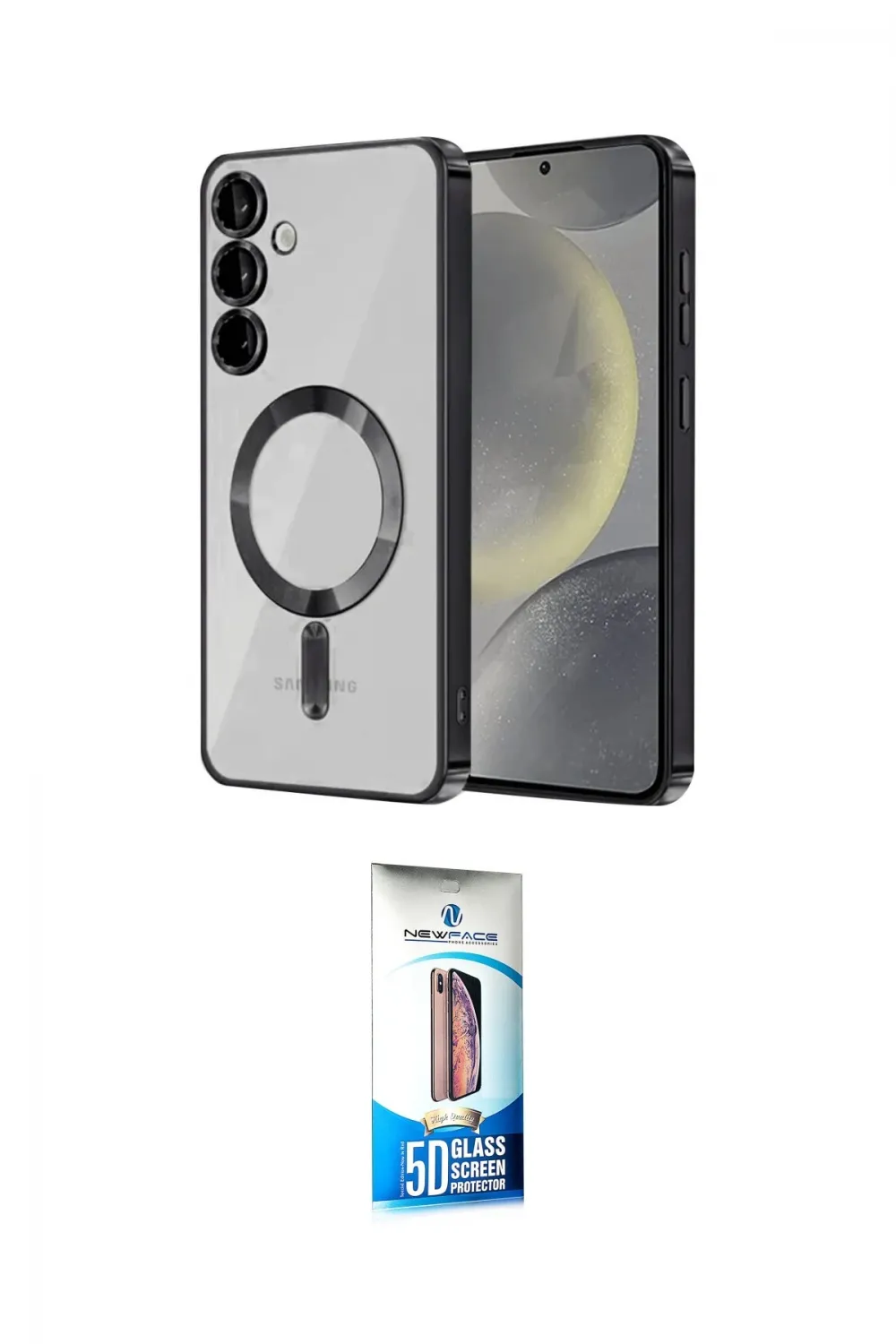 ieg™ Galaxy S23 Plus Kılıf Nova Işık Özel Seri - Siyah 5D Eko Cam Ekran Koruyucu