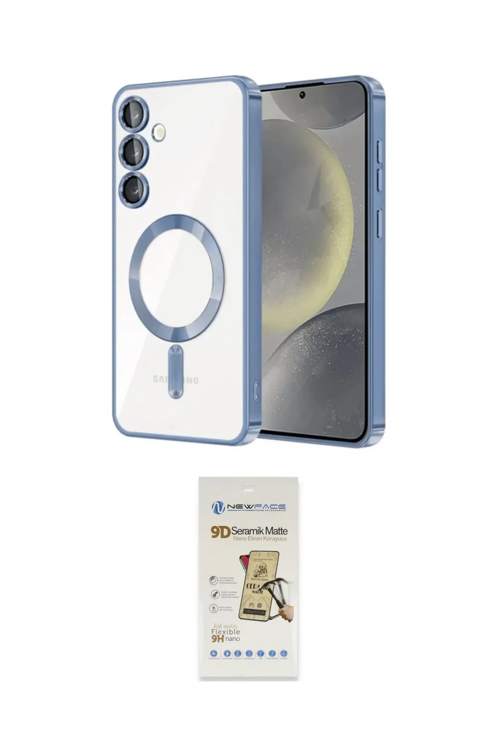 ieg™ Galaxy S23 Plus Kılıf Nova Işık Özel Seri - Siyah Mat Seramik Nano Ekran Koruyucu