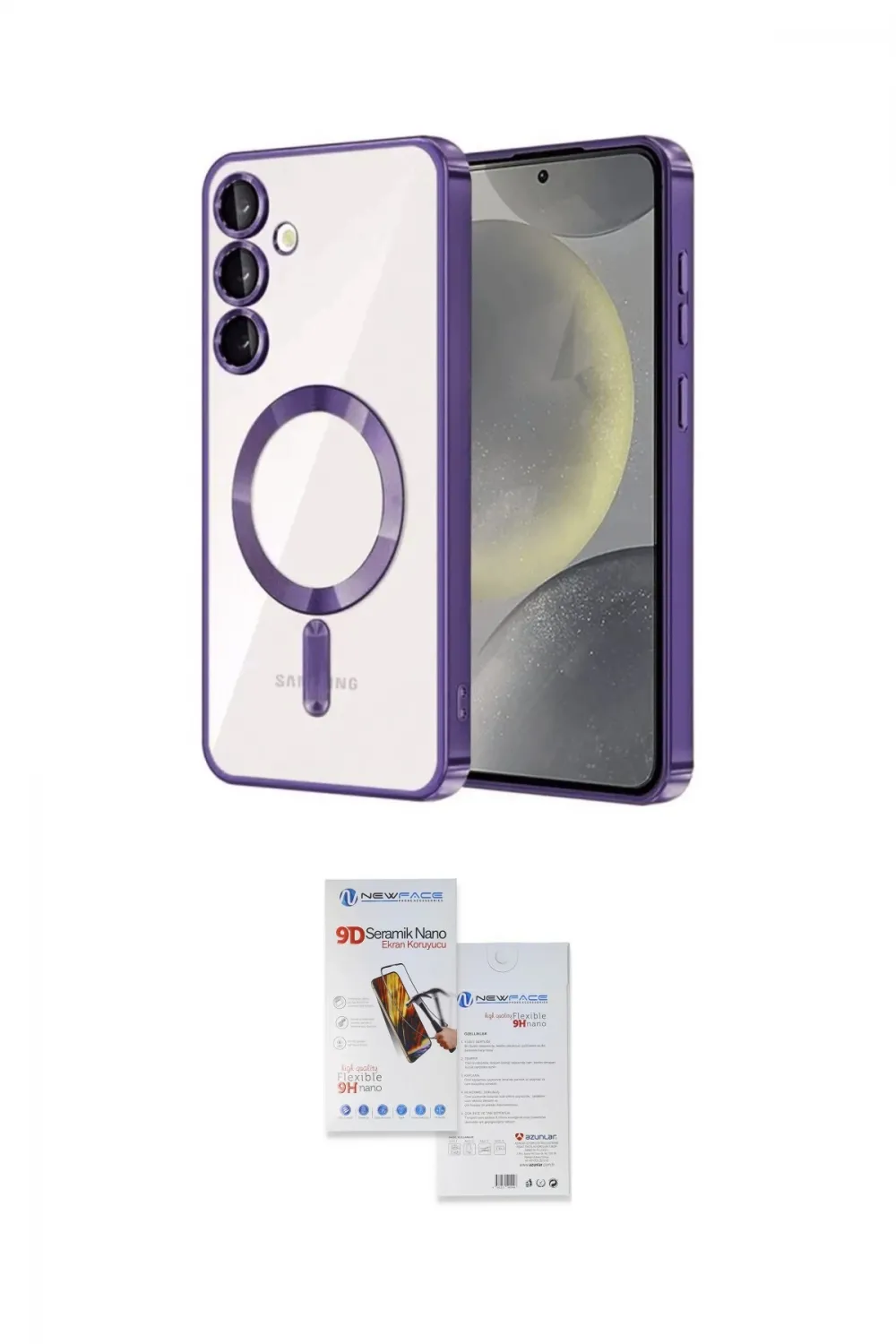 ieg™ Galaxy S23 Plus Kılıf Nova Işık Özel Seri - Siyah Seramik Nano Ekran Koruyucu