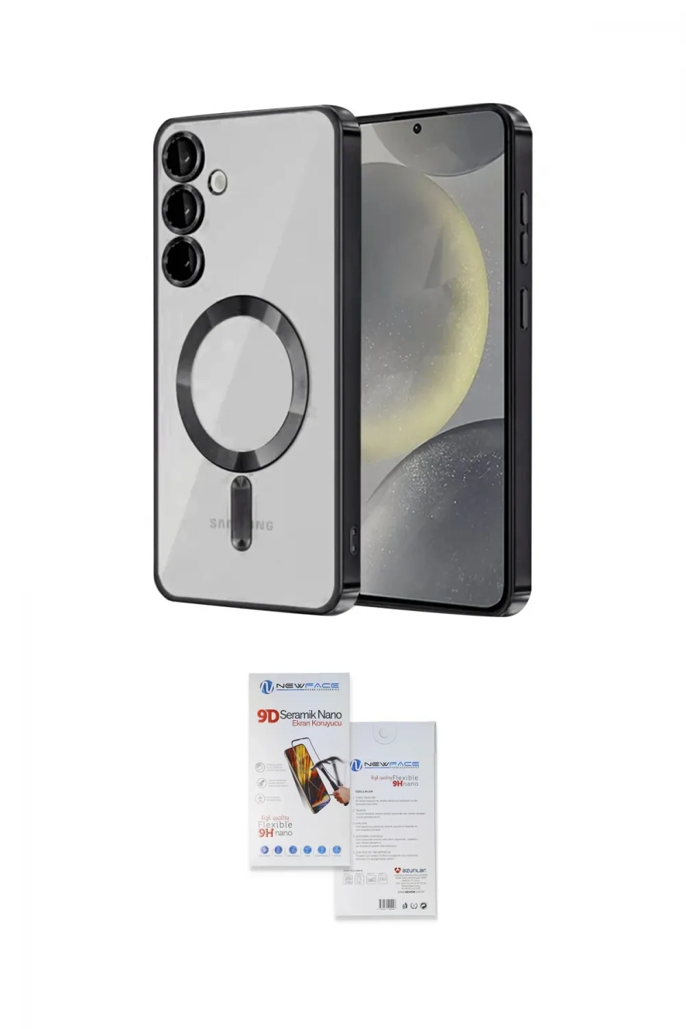 ieg™ Galaxy S23 Plus Kılıf Nova Işık Özel Seri - Siyah Seramik Nano Ekran Koruyucu