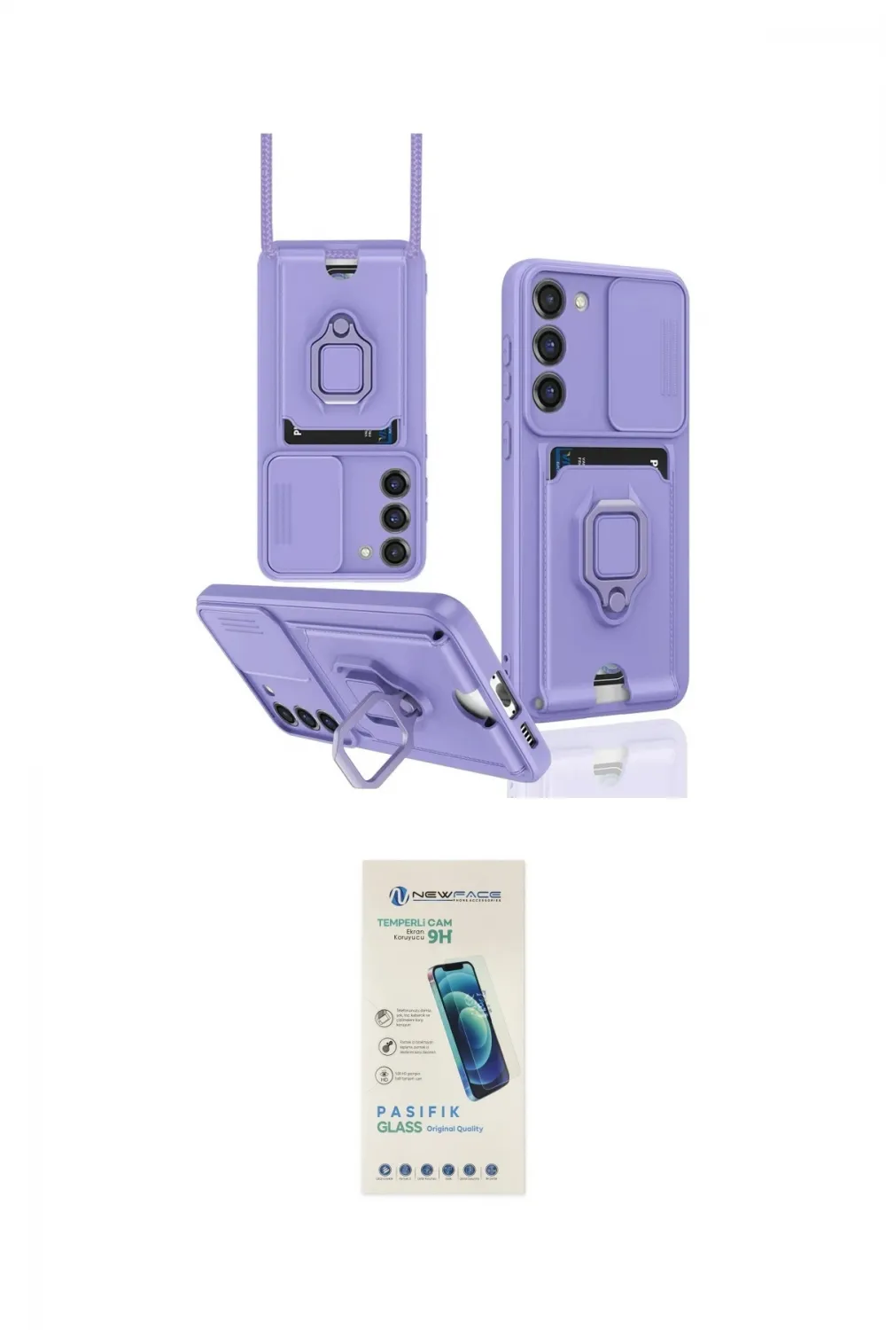 ieg™ Galaxy S23 Plus Kılıf Vadi Form Prime - Şeffaf Pasifik Cam Ekran Koruyucu