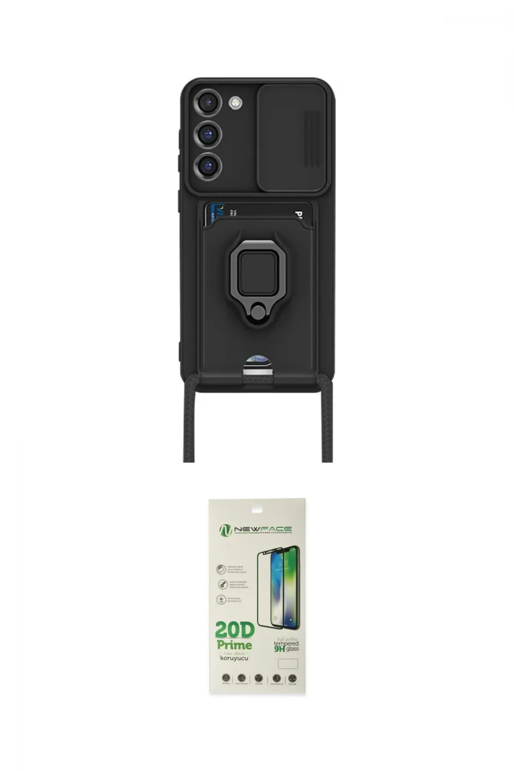 ieg™ Galaxy S23 Plus Kılıf Vadi Form Prime - Siyah 20D Premium Cam Ekran Koruyucu