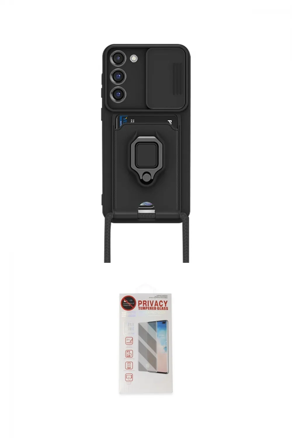 ieg™ Galaxy S23 Plus Kılıf Vadi Form Prime - Siyah Hayalet Edge Cam Ekran Koruyucu