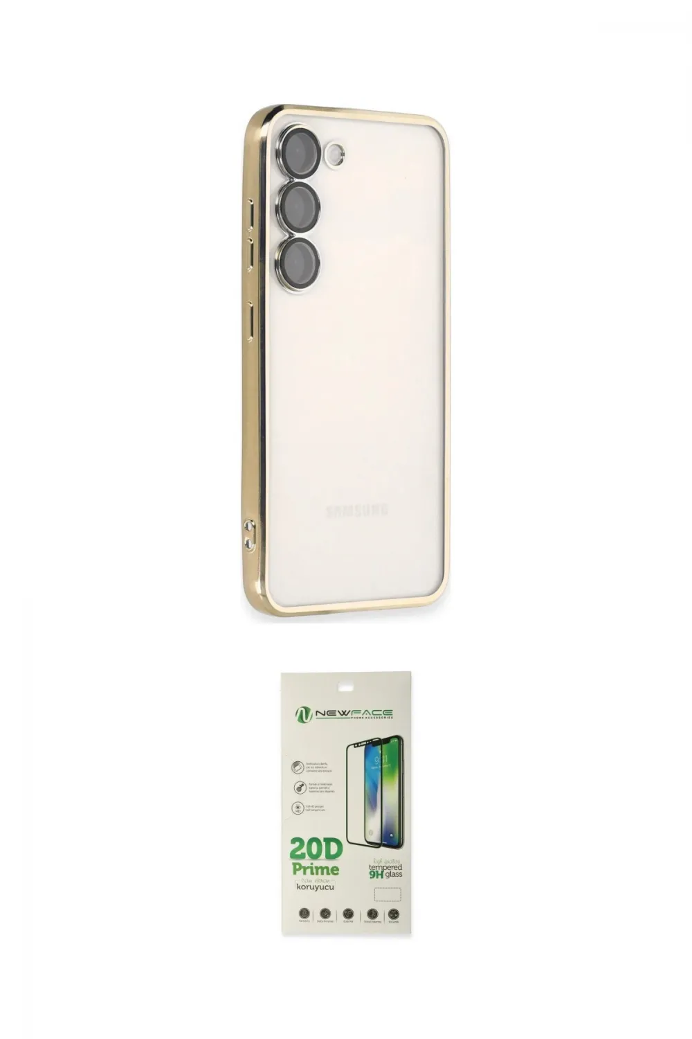 ieg™ Galaxy S23 Plus Kılıf Vadi Minimal - Siyah 20D Premium Cam Ekran Koruyucu