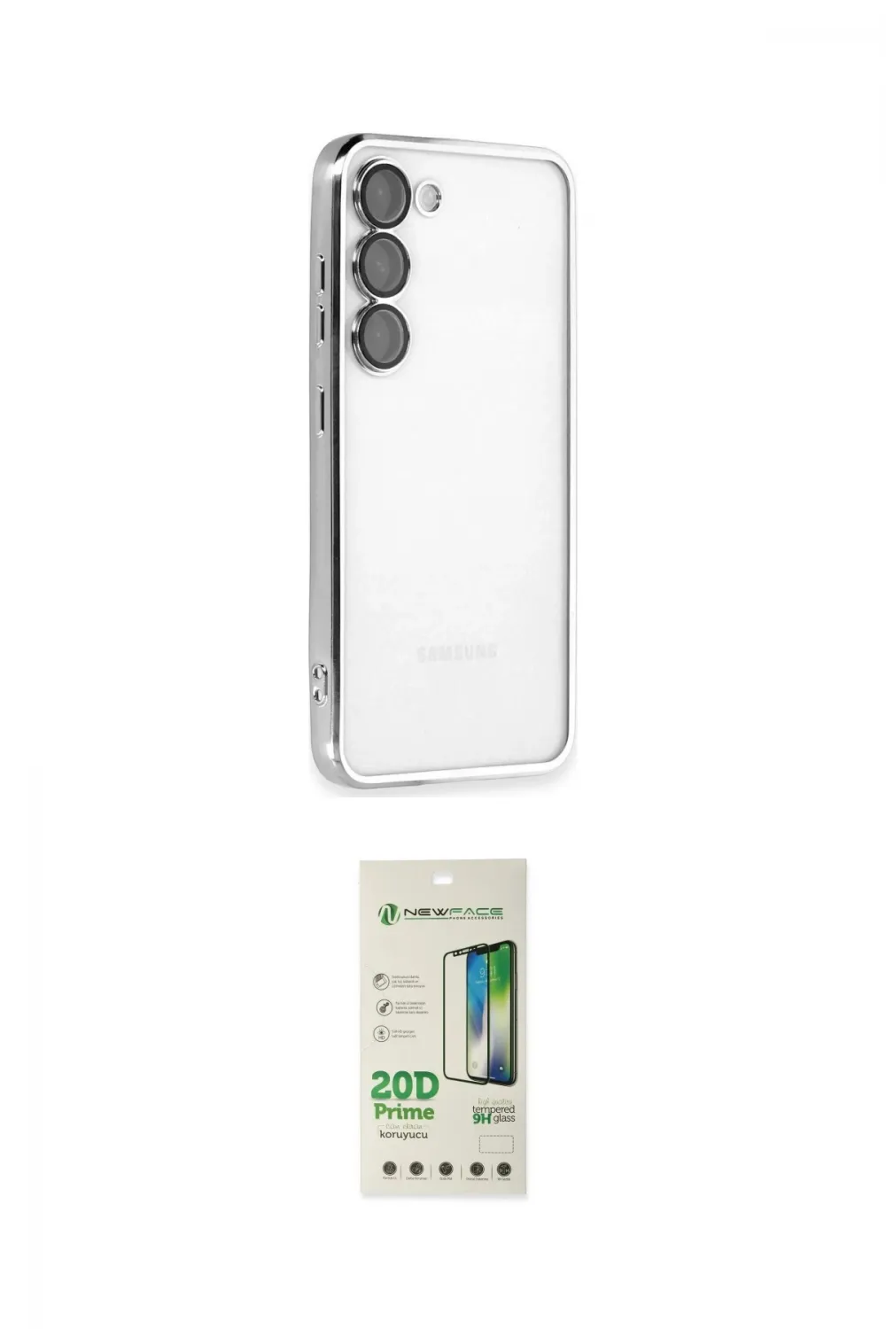 ieg™ Galaxy S23 Plus Kılıf Vadi Minimal - Siyah 20D Premium Cam Ekran Koruyucu
