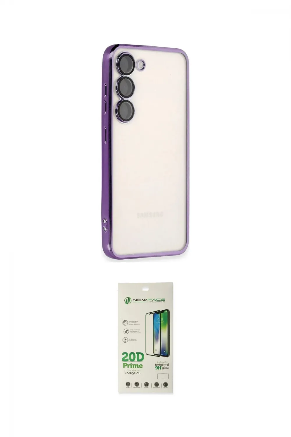 ieg™ Galaxy S23 Plus Kılıf Vadi Minimal - Siyah 20D Premium Cam Ekran Koruyucu