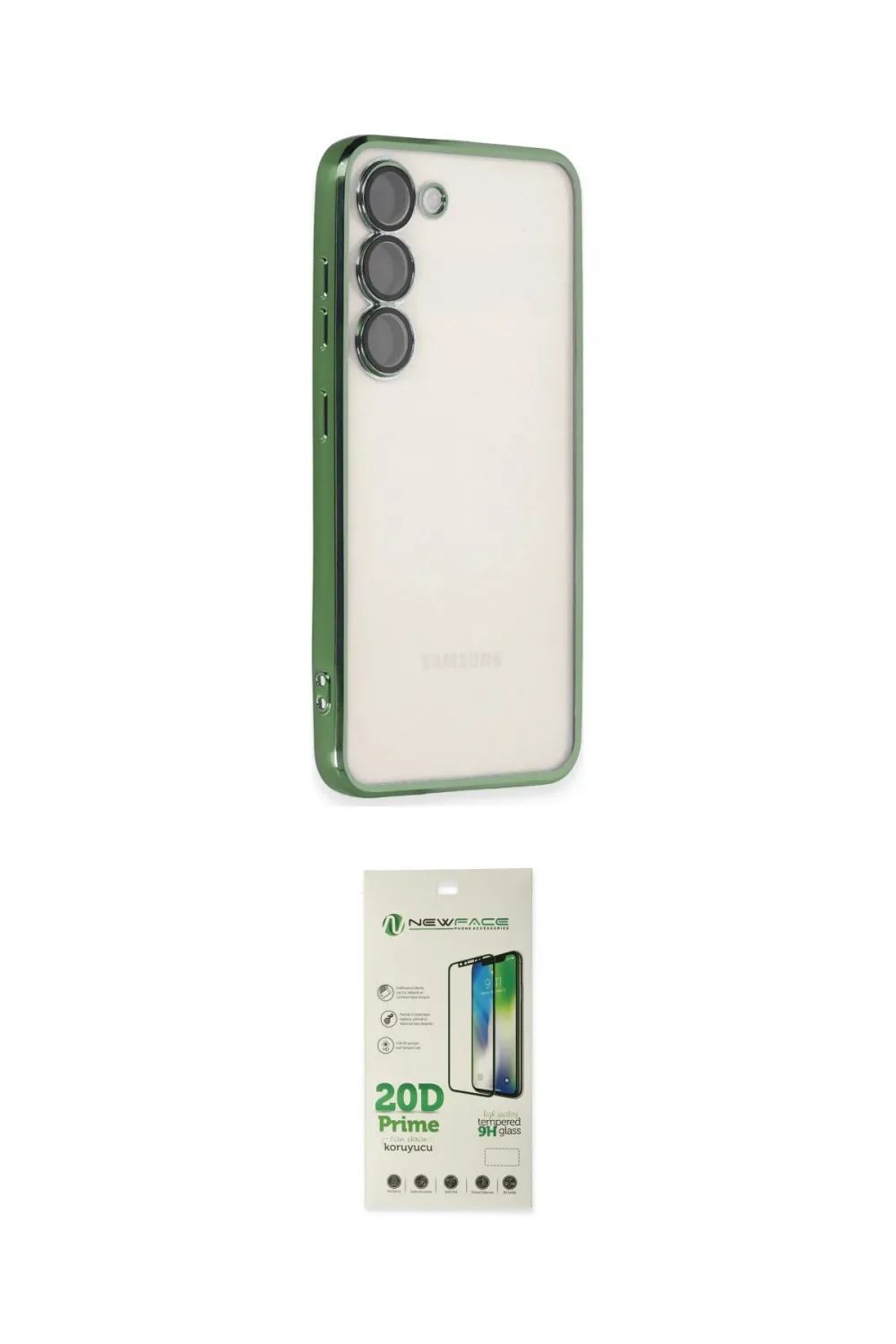 ieg™ Galaxy S23 Plus Kılıf Vadi Minimal - Siyah 20D Premium Cam Ekran Koruyucu