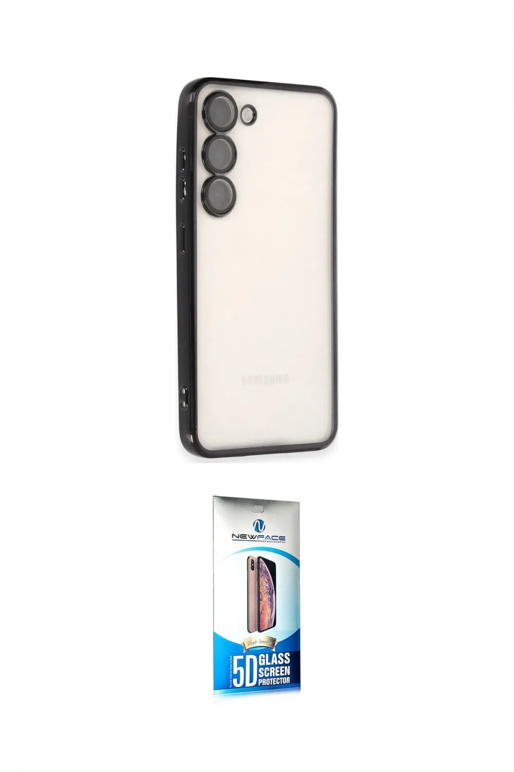 ieg™ Galaxy S23 Plus Kılıf Vadi Minimal - Siyah 5D Eko Cam Ekran Koruyucu