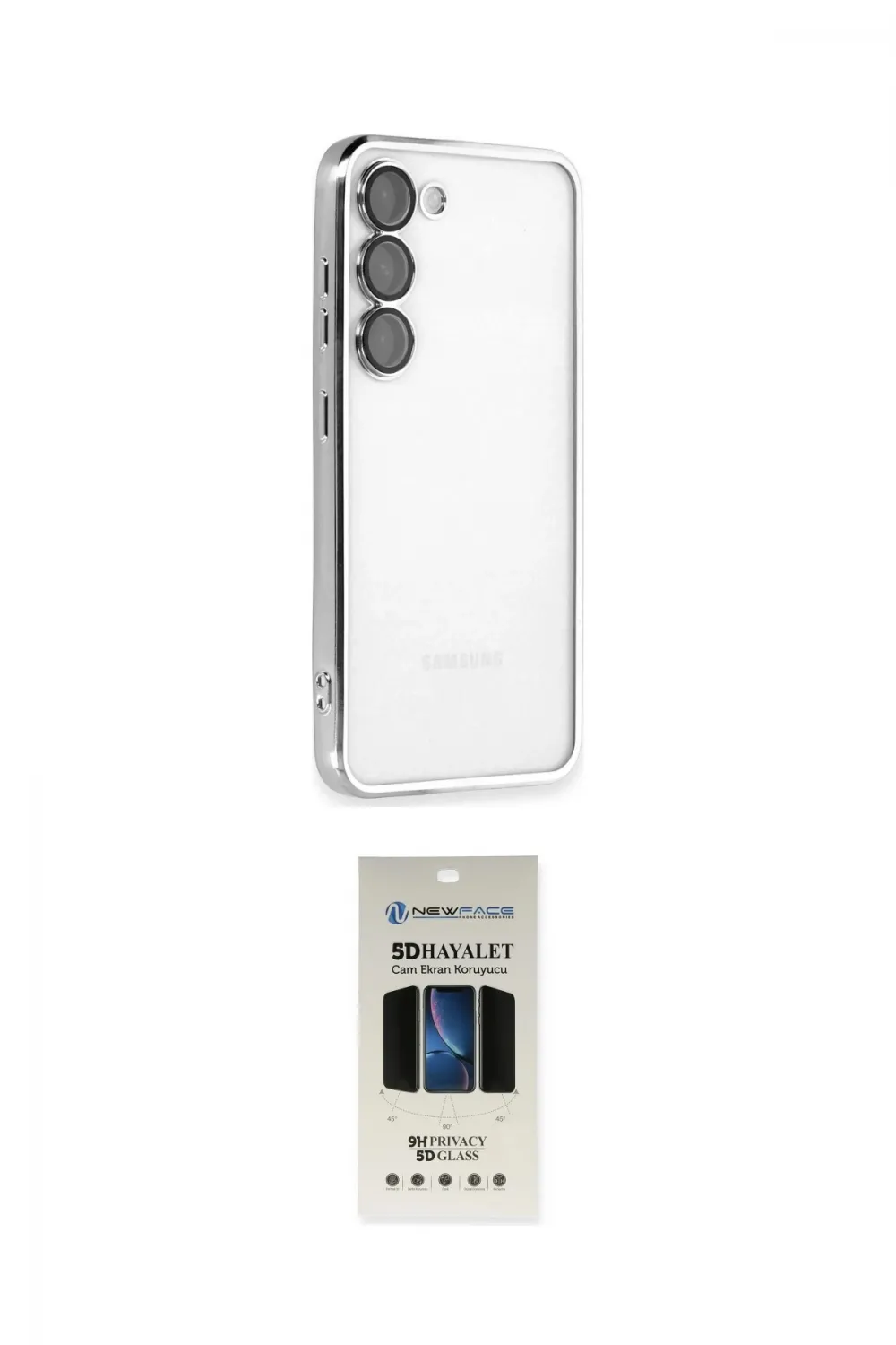 ieg™ Galaxy S23 Plus Kılıf Vadi Minimal - Siyah 5D Hayalet Cam Ekran Koruyucu