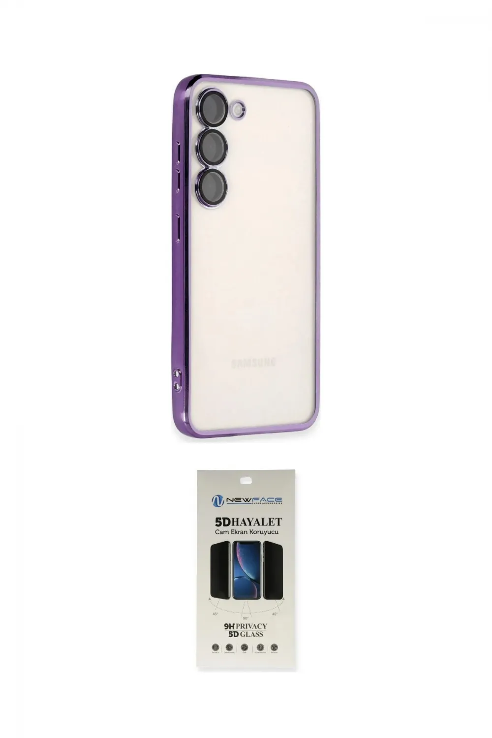 ieg™ Galaxy S23 Plus Kılıf Vadi Minimal - Siyah 5D Hayalet Cam Ekran Koruyucu