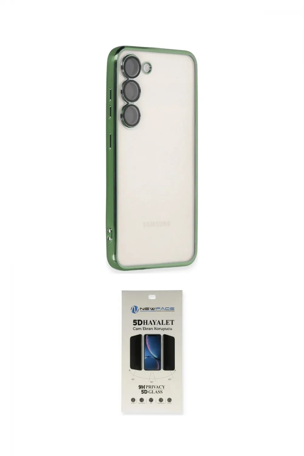 ieg™ Galaxy S23 Plus Kılıf Vadi Minimal - Siyah 5D Hayalet Cam Ekran Koruyucu