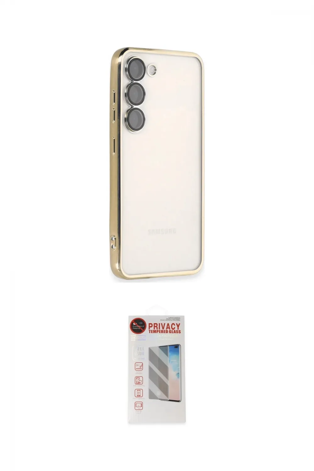 ieg™ Galaxy S23 Plus Kılıf Vadi Minimal - Siyah Hayalet Edge Cam Ekran Koruyucu