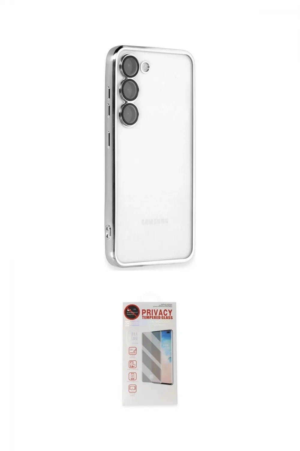 ieg™ Galaxy S23 Plus Kılıf Vadi Minimal - Siyah Hayalet Edge Cam Ekran Koruyucu